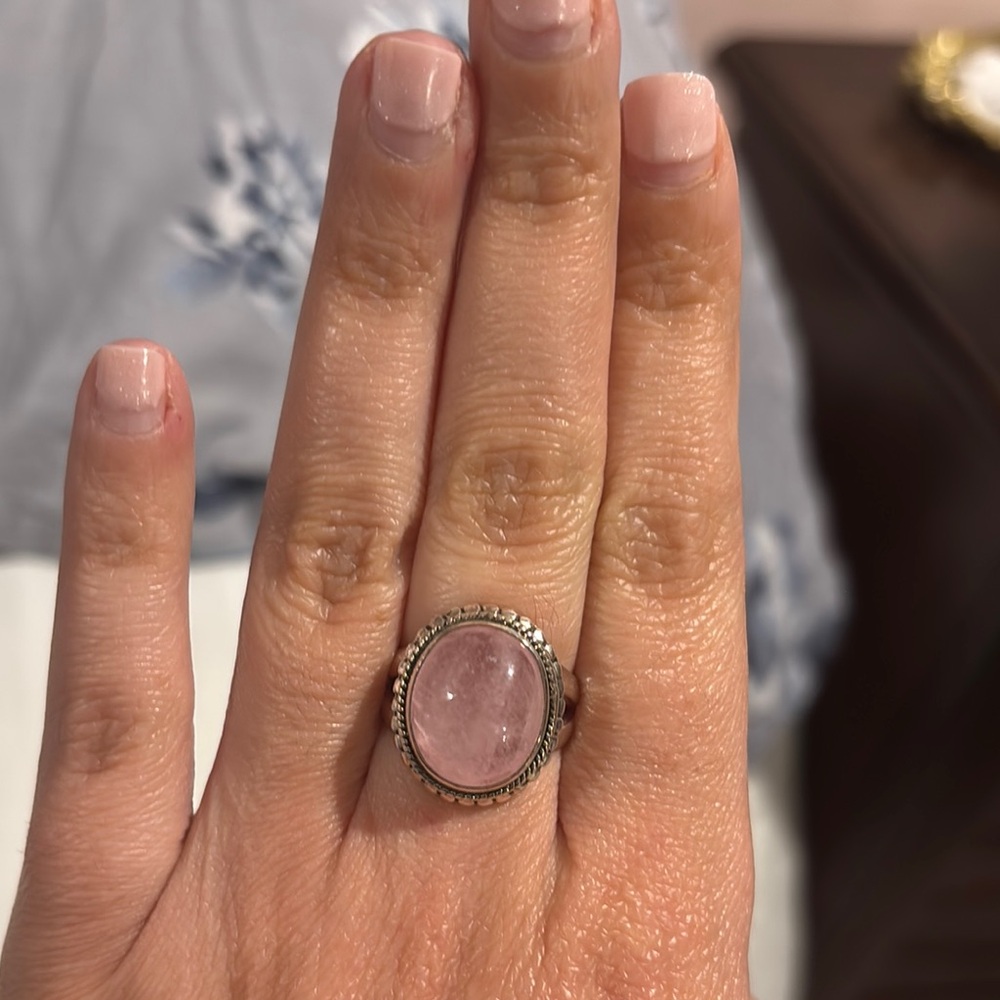 Morganite Sterling Silver Ring